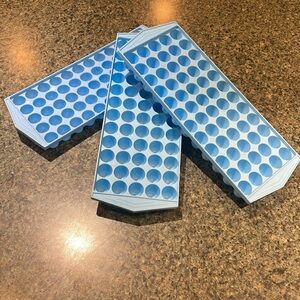 THREE 3 Jelly bean/small ice blue plastic mold tray 72 molds crafts etc